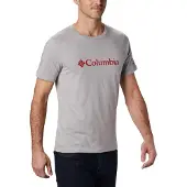 Columbia CSC Basic Logo Korte Mouw T-Shirt - Shirt Heren - T-Shirt Korte Mouwen - Grijs - Maat L