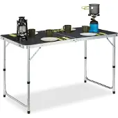 Relaxdays campingtafel inklapbaar - camping klaptafel - aluminium vouwtafel - koffermodel