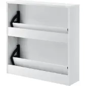 En.casa Schoenenkast met spiegels 2 vouwdeuren 67x63x17 cm wit