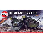 Airfix Modelbouwpakket Militaire voertuigen - 02302V Buffalo - Willys MB Jeep Plastic - 1:76 - Modelbouw