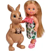 Simba Evi pop met kangoeroe en baby