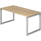 Hjh OFFICE PRO REGO 16 S - 160 x 80 Eiken/Zilver Tafelhoogte I In hoogte verstelbaar