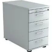 Hjh OFFICE PRO SIGNA SC50 RE - Rolcontainer Grijs Hout met 4 lades Rail handvat (kunststof)