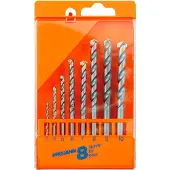 Projahn Set steenboren ECO, 8 boren, elk 1 x Ø 3-10 mm, voor machines met driebekken klauwplaat, in kunststof koffer