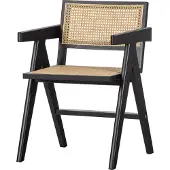 Woood Gunn Eetkamerstoel - Rattan - Zwart - 80x54x54