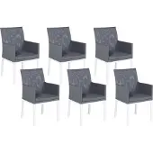 Beliani BACOLI - Tuinstoel set van 6 - Grijs - Polyester