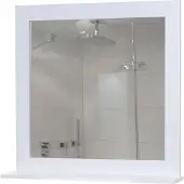 Mendler Wandspiegel -F75, badkamerspiegel, landhuisplank 58x59x12cm wit