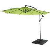 Mendler Acerra zweefparasol, parasol, Ø 3m kantelbaar, polyester/staal 11kg ~ green-lemon met voet
