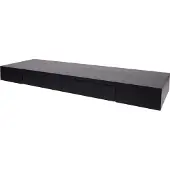 MCW Wandplank – Hangende Plank met Lade – Massief Palownia Hout – 80x25cm – Zwevend Design – Industrieel & Modern – Zwart