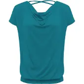 Yogistar Yoga-Shirt flowing batwing "ala" – petrol