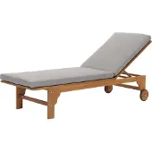 Mendler Ligstoel -N48, tuinligstoel Relax ligstoel, massief hout acacia MVG-gecertificeerd ~ kussens grijs
