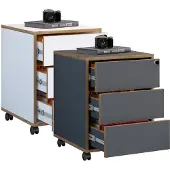 VCM Verrijdbare lade bijzetcontainer kantooronderbouw wielen verrijdbaar Salia 3 lade diepte 45 cm