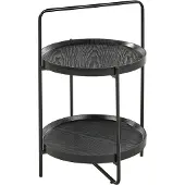 Beliani EVART - Bijzettafel - Zwart - Hout