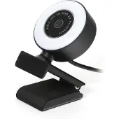 Platinet PCWC2KAF Webcam met microfoon - Voor PC, laptop - ingebouwd LED licht - Zwart/Wit