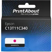 PrintAbout Inktcartridge C13T11C340 Magenta geschikt voor Epson
