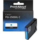PrintAbout Inktcartridge PGI-2500XL C Cyaan Hoge capaciteit geschikt voor Canon