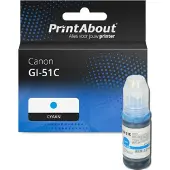 PrintAbout Inktcartridge GI-51C Cyaan geschikt voor Canon