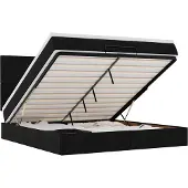 vidaXL Ottoman bed met matras en LED's 180x200cm stof zwart