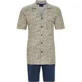 Ringella Heren doorknoopshortama bladeren karamel | Maat 60