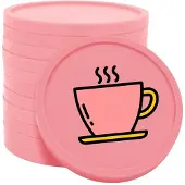 Combicraft koffiemunten baby roze - Ø29mm enkelzijdig bedrukt - 100 stuks