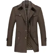 Allthemen Heren Parka Wollen Jassen - Korte Warme Winterjas- 2XL