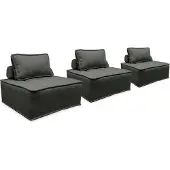 Sweeek Modulaire fauteuils in stof (Set van 3) Grijs