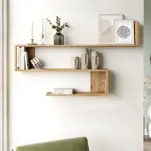 En.casa Wandplank Kitee 120x14,5x71,5cm houtkleurig