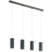 Eglo Eetkamer hanglamp Pinto Textil 4-lichts met smoke glas