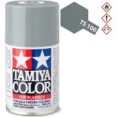 Tamiya Hobbyverf Acrylverf - TS-100 Bright Gun Metal - Satin - Acryl Spray - Verf spuitbus - 100 ml