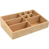 Spirella MSV Make-up/pennen sorteer organizer - 9-vaks bakje - 33 x 21 cm - bamboe - Make-up dozen