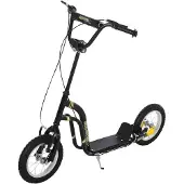 HOMCOM HOMdotCOM Step scooter stadsscooter kinderen luchtbanden verstelbare step aluminium wit