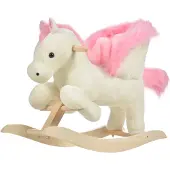 HOMCOM HOMdotCOM Schommelpaard, roze en wit
