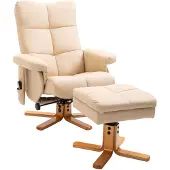 HOMCOM HOMdotCOM Massage fauteuil 80 cm x 86 cm x 99 cm crèmewit