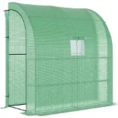 Outsunny folietunnel/kas met 2 deuren, geschikt voor het kweken van planten, met UV-bescherming, groen