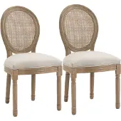 HOMCOM HOMdotCOM Set van 2 Eetkamerstoelen 49 cm x 56 cm x 96 cm