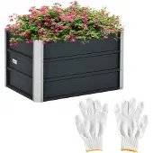 Outsunny Sunny Verhoogd bed - Staal - Grijs/Staal - 66 x 47 x 40 cm