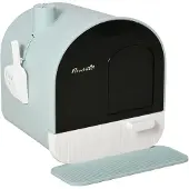 PawHut Paws Kattenbak met deksel - Groen/Wit - 43 x 44 x 47 cm