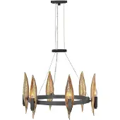 HINKLEY LED Kroonluchter | 6X E14 Max 40W | Dimbaar | Carbon Black with Deluxe Gold