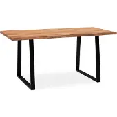 Wohnling Eettafel acaciahout zwart 200x100 cm