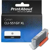 PrintAbout Inktcartridge CLI-551GY XL Grijs Hoge capaciteit geschikt voor Canon