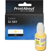 PrintAbout Huismerk Canon GI-56Y Inktcartridge Geel