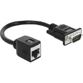 DeLOCK Adapter Serieel [1x D-sub stekker 9-polig - 1x RJ45-bus] 20 cm Zwart