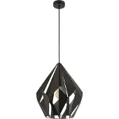 Eglo Carlton 1 Hanglamp - E27 - 38,5 cm - Zwart/Zilver