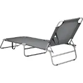 Casa.pro Ligbed Carcao 186x55x24 cm donkergrijs en zilverkleurig mat