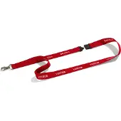 Durable textielband met opdruk VISITOR, met veiligheidssluiting en karabijnhaak, L 440 x B 20 mm