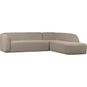 Bepurehome WOOOD Sloping Hoekbank Rechts – Chenille - Naturel Melange