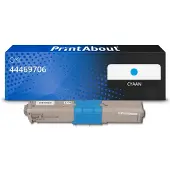PrintAbout Toner 44469706 Cyaan geschikt voor OKI