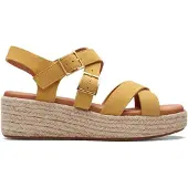 Clarks Sandalettes Clarks Women Kimmei Buckle Yellow Suede-Schoenmaat 38