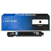 PrintAbout Toner C-EXV 49 BK Zwart geschikt voor Canon
