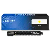 PrintAbout Toner C-EXV 49 Y Geel geschikt voor Canon